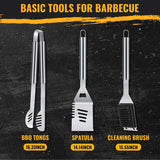 BBQ Tool Grilling Accessories, 16-Inch Stainless Steel BBQ Grill Tools Set for Men, Heavy Duty Grilling Accessories Kit for