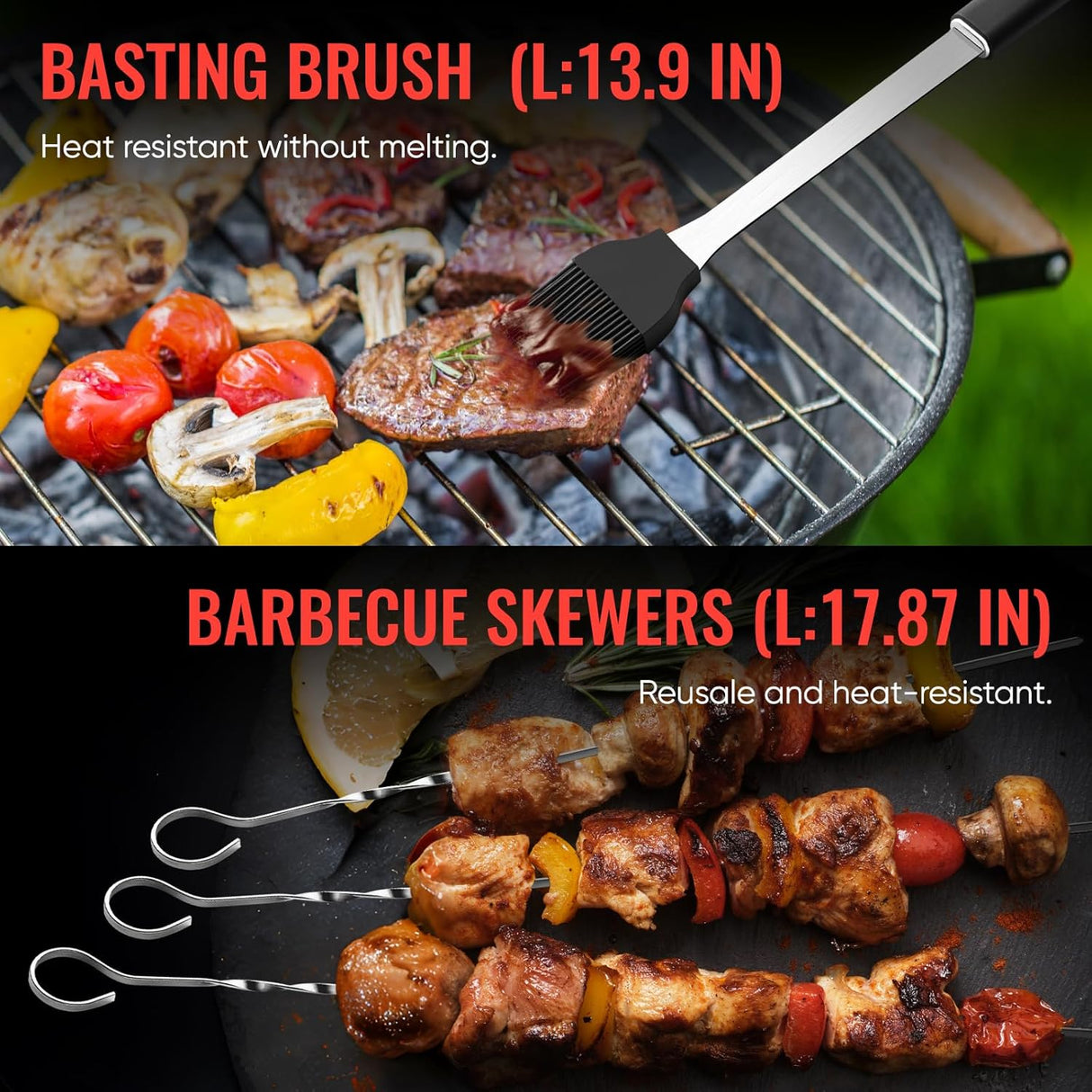 BBQ Accessories Grill Tools Set,Stainless Steel Barbecue Grill Accessories for Outdoor Grill,Professional Barbecue Utensils