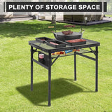 Camping Portable Folding Grill 2x1.3 FT Table, Lightweight Height Adjustable Metal Picnic Outdoor Table with Mesh Desktop