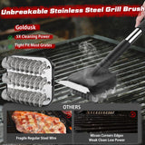 Grill Brush, Full Clean with One Set- Goldusk 19" Safe Replaceable Stainless Steel Grill Brush + Scraper + Bristle Free