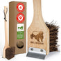 Natural Grill Brush Non Metal Bristles - Durable Non Metal Grill Brush Outdoor Grills Wooden Handle BBQ Cleaning Non-Wire