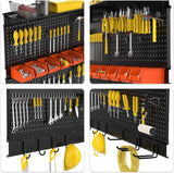 Ultrawall Black Pegboard Wall Organizer, 48X 36 inch for Garage Storage with Hooks, Storage Bins, Tool Panel Organizer, 72pcs