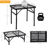 23”L×15”W×22”H Small Metal Folding Table, Camping Grill BBQ Side Table for Outdoor Garden Patio Yard- Portable Lightweight,