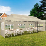 COBIZI 10x30 Heavy Duty Pop up Canopy with 8 sidewalls Stable Wedding Outdoor Tents for Parties Canopy Pop Up Party Tent UPF