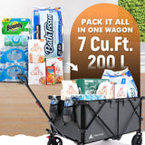 Hikenture Collapsible Wagon - 330LBS Capacity, Extra Large Foldable Wagon with All-Terrain Wheels, Utility Beach Cart for