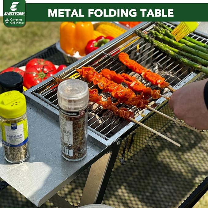 Small Folding Table, Easy for Storage, Compact and Portable Picnic Table for Grill, Outdoor Camping, Garden, Patio, Dining,