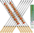 21.5 inch Long Flat Skewers for Kabobs (12 PCS),0.4" Wide 304 Stainless Steel Barbecue Kebab Skewers for Grilling with Wood