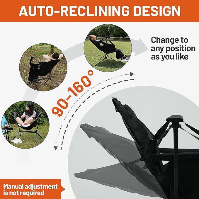 Himalaya Hammock Camping Chair, Swinging Portable Folding Camp Chairs for Adults Heavy Duty Foldable Oversized Rocker with