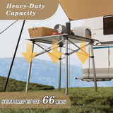 Athena Collection Foldable Camping Table, 28" Small Aluminum Outdoor Folding Camp Table with Roll Up Tabletop and Carry Bag,