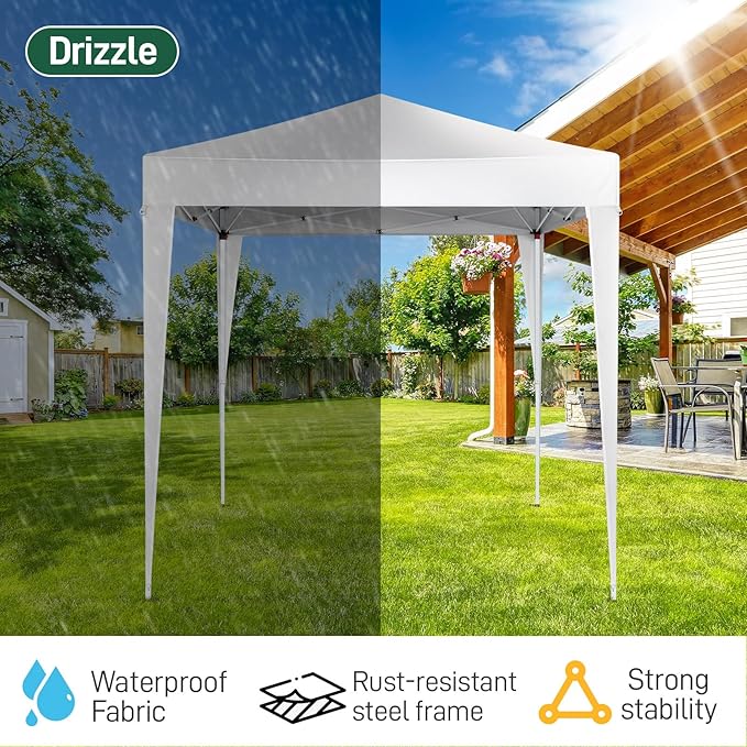 Outvita 6.5x6.5ft Pop Up Canopy Tent, Outdoor Instant Shelter Folding Canopy with Carry Bag for Commercial Events, Party,