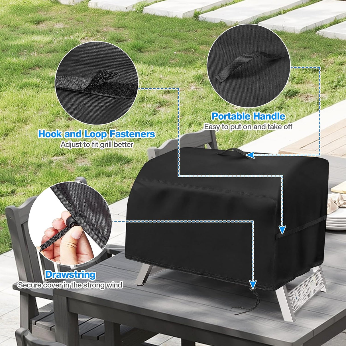 Portable Grill Cover for Megamaster 2-Burner Propane Outdoor Tabletop Grill,Waterproof Small Table Top BBQ Grill Cover,Heavy