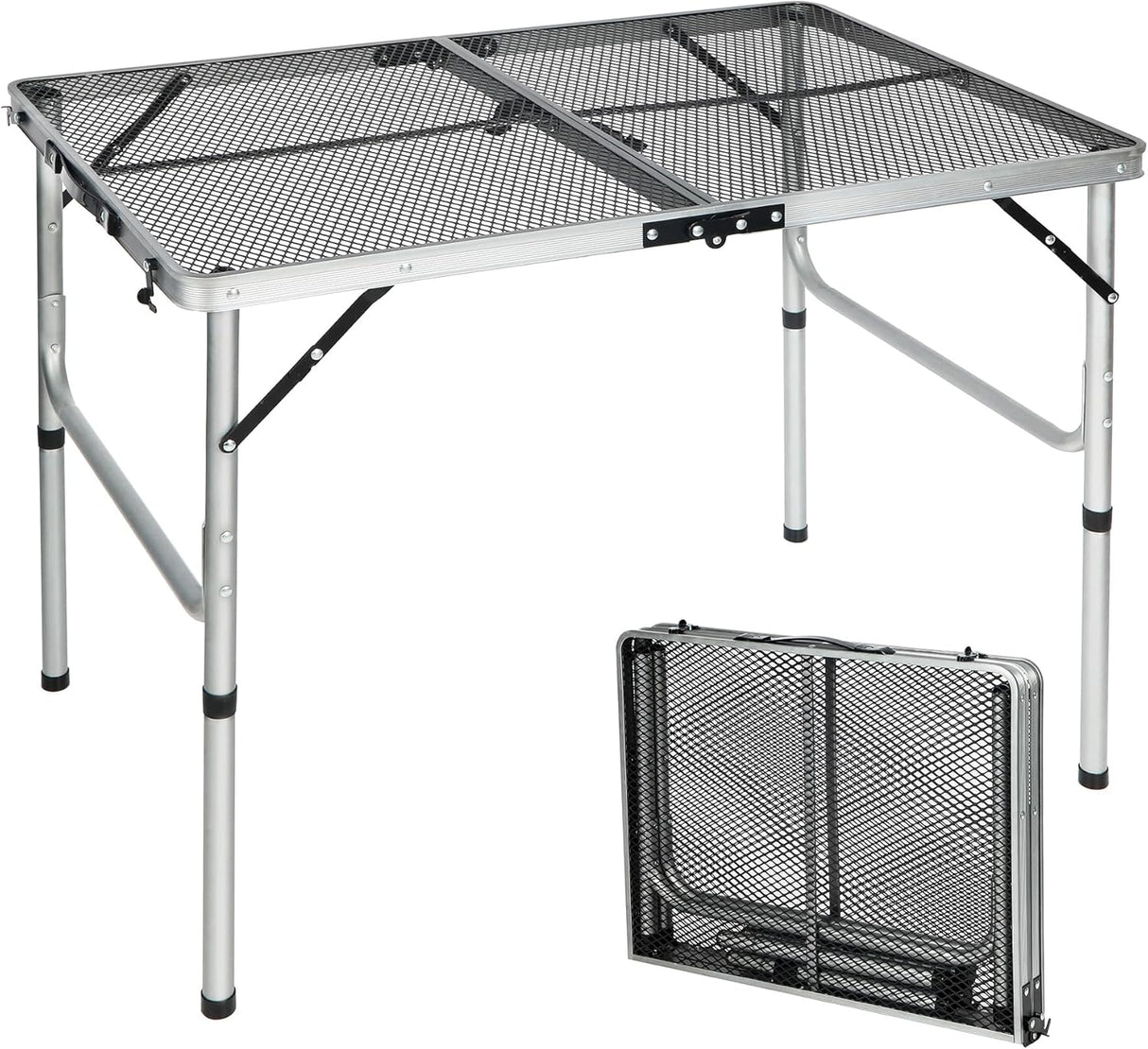 RedSwing Portable Grill Table for Outside, Aluminum Folding Grill Stand Table for Outdoor Camping Picnic BBQ, Lightweight