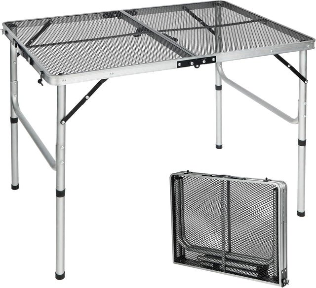 RedSwing Portable Grill Table for Outside, Aluminum Folding Grill Stand Table for Outdoor Camping Picnic BBQ, Lightweight