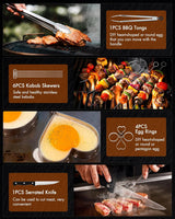 Griddle Accessories Kit - 136PCS Flat Top Grill Accessories for Blackstone and Camp Chef Metal Spatula Tools Set with Burger