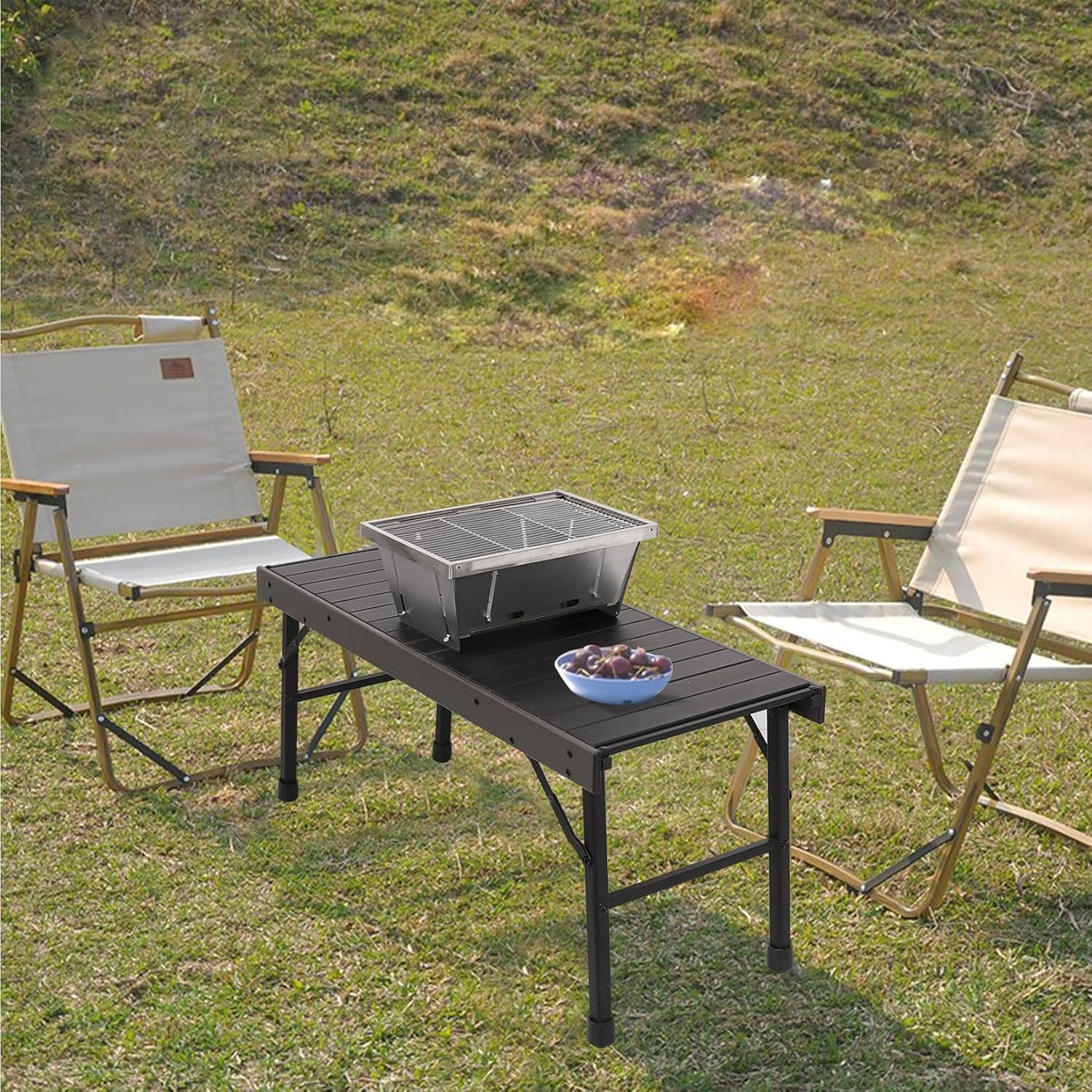 SUN-YE Charcoal Grill for IGT Table,Portable Grill with Carry Bag,Adjustable Furnace Burning Carbon Plate Height,Stainless