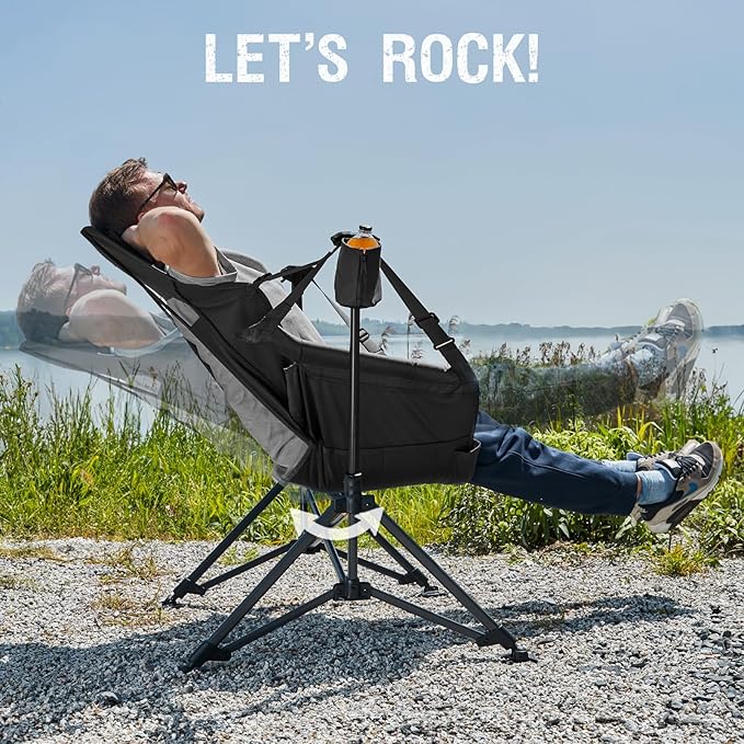 Portal Hammock Camping Chair, Portable Outdoor Swinging Chairs, Rocking Chair for Adults with Adjustable Back and Height for