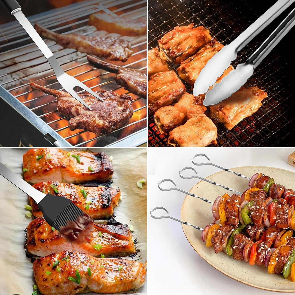 BBQ Accessories Grill Tools Set,Stainless Steel Barbecue Grill Accessories for Outdoor Grill,Professional Barbecue Utensils