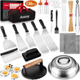 Griddle Accessories Kit - 136PCS Flat Top Grill Accessories for Blackstone and Camp Chef Metal Spatula Tools Set with Burger