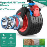 SUNNYFEEL Heavy Duty Collapsible Outdoor Utility Wagon Cart 500LB Capacity Adjustable Handlebar,Foldable Beach Wheels Stable