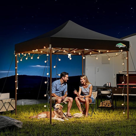 COBIZI 10x10 Pop Up Canopy Tent Heavy Duty with 4 Sidewall, Commercial Outdoor Easy Pop Up Gazebo for Party Wedding All