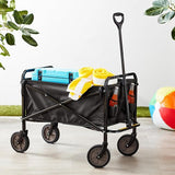 Amazon Basics Collapsible Folding Heavy Duty Utility Wagon for Outdoor Sports, 265 pounds Weight Capacity, Camping, Garden,