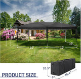 Outvita 10x20ft Pop Up Canopy Tent, Outdoor Instant Shelter Folding Canopy with 6 Side Walls and Carry Bag for Commercial