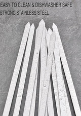 17-Inch Long Flat BBQ Skewers, HONSHEN Brazilian-style Stainless Steel 3/8 Inch Wide Blade with hardwood Handle barbecue
