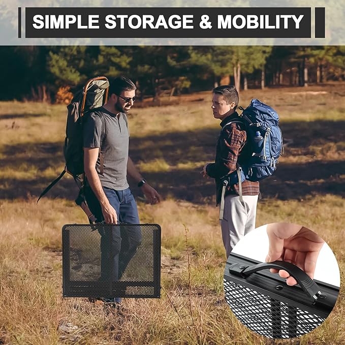 Folding Grill 3x2 FT Portable Camping Table, Lightweight Height Adjustable Metal Picnic Outdoor Table with Mesh Desktop and