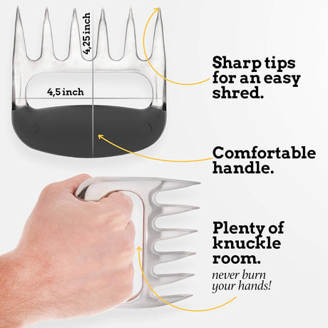 Mountain Grillers Chicken Shredder and Meat Shredder Claws - Effortless Pulled Pork BBQ Claws for Meat Shredding - Versatile