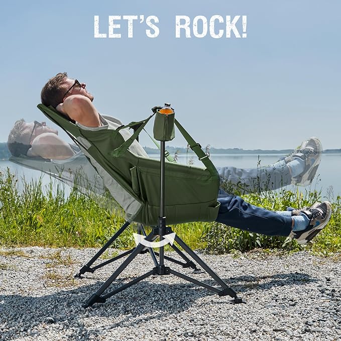 Portal Hammock Camping Chair, Portable Outdoor Swinging Chairs, Rocking Chair for Adults with Adjustable Back and Height for