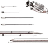 Meat Injector Marinade Gun Stainless Steel Outdoor Kit Flavor Food Syringes & 4 Marinades Needles for BBQ Grill Smoker