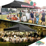 COBIZI 10x20 Pop Up Canopy Heavy Duty Without Sidewalls, Commercial Heavy Duty Pop Up Tent for Parties All Weather