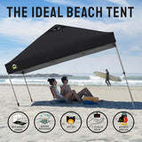 CROWN SHADES 10x10 Pop Up Canopy Tent - Patented Center Lock One Push Instant Outdoor Canopy Beach Tent with STO-N-Go Bag 8