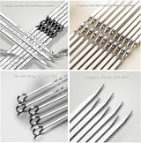 Large Metal Skewers For Grilling,Shish Kebab Skewer 23.6" Skewers For Kabobs Flat Barbecue Skewer Stainless Steel BBQ Grill