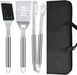 BBQ Grill Tools Set 16-inch Heavy Duty, 3 Pcs - Barbecue Utensils Kit for Camping, Kitchen, Outdoor Cooking,Suitable as a