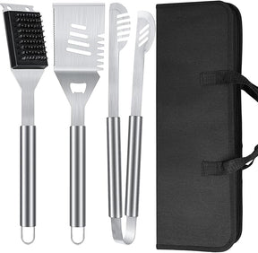 BBQ Grill Tools Set 16-inch Heavy Duty, 3 Pcs - Barbecue Utensils Kit for Camping, Kitchen, Outdoor Cooking,Suitable as a