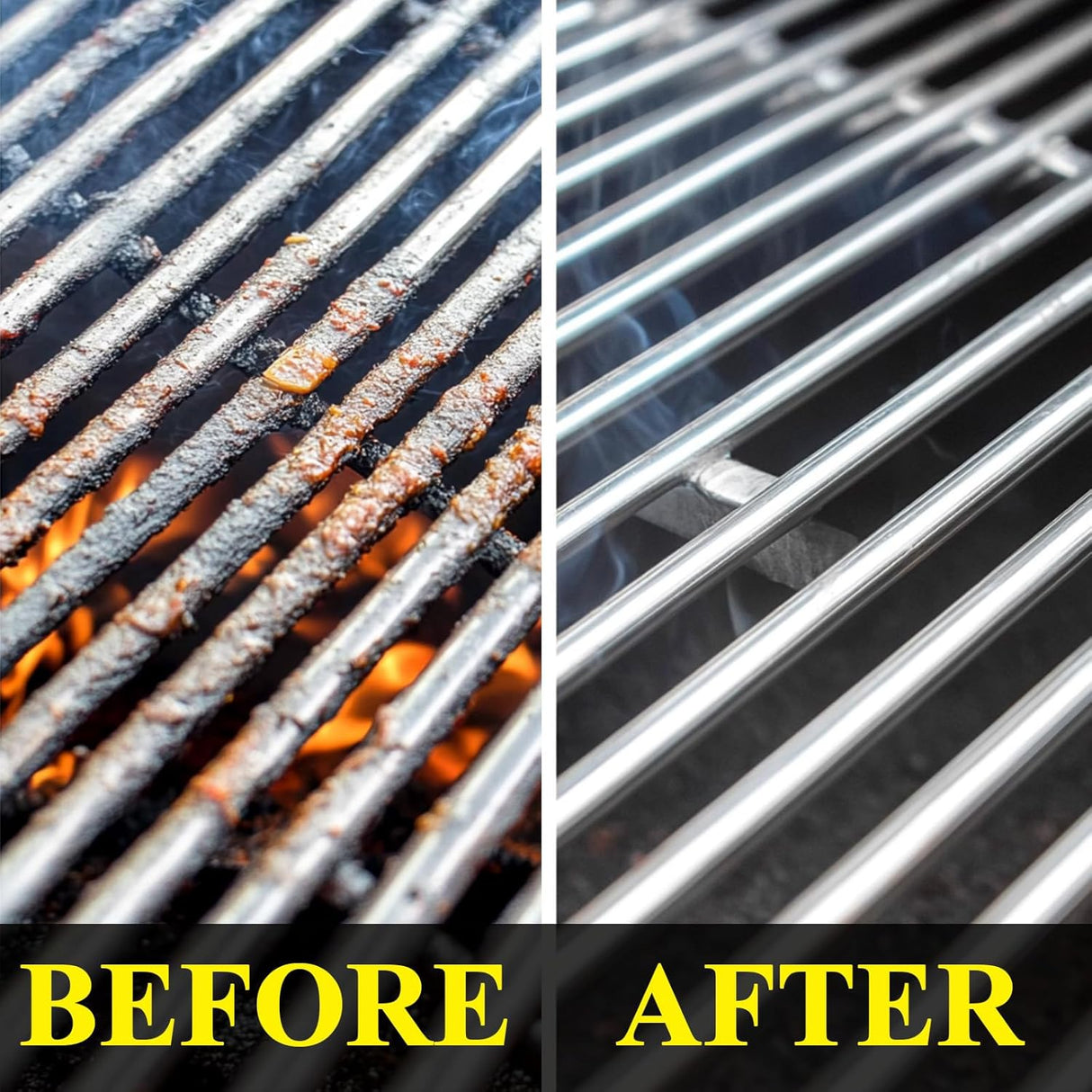 Grill Brush Bristle Free, 4 in 1 Grill Brush for Outdoor Grill with Replaceable Cleaning Head, Extra Long Safe Steam Grill