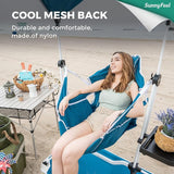 SUNNYFEEL Hammock Camping Chair, Oversized Swinging Camping Chair, Portable Hammock Chairs with Cup Holder, Beach Mat, MAX