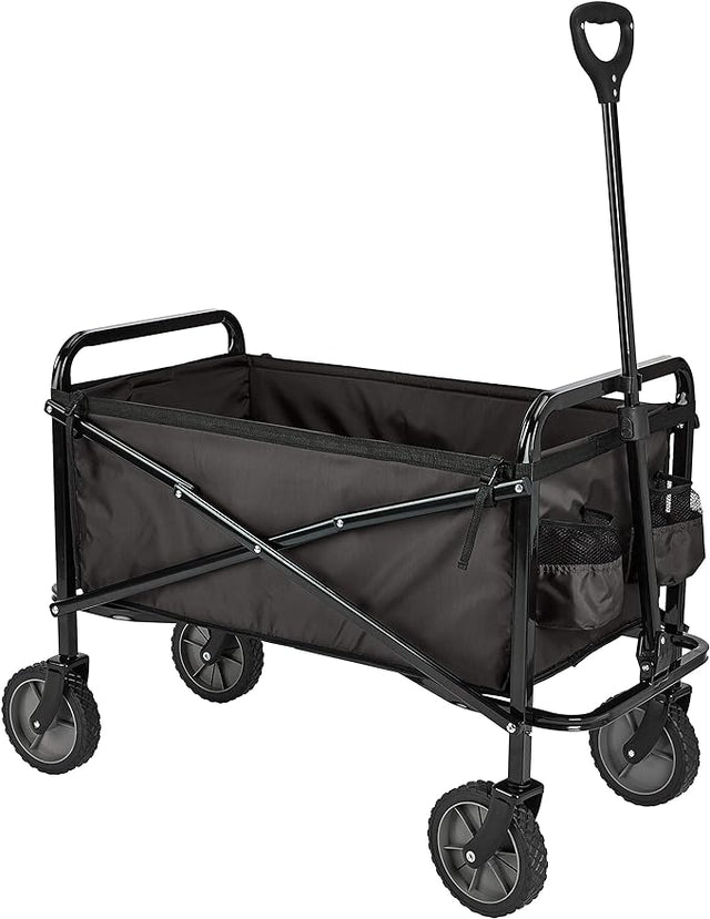 Amazon Basics Collapsible Folding Heavy Duty Utility Wagon for Outdoor Sports, 265 pounds Weight Capacity, Camping, Garden,