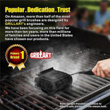 GRILLART Grill Brush Bristle Free. SteamWizards BBQ Replaceable Cleaning Head, Seamless-Fit Scraper Tools for Cast
