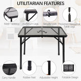 Small Folding Table for Camping Picnic Grill,Garden BBQ Side Table-Portable Lightweight,Compact,Height Adjustable Patio