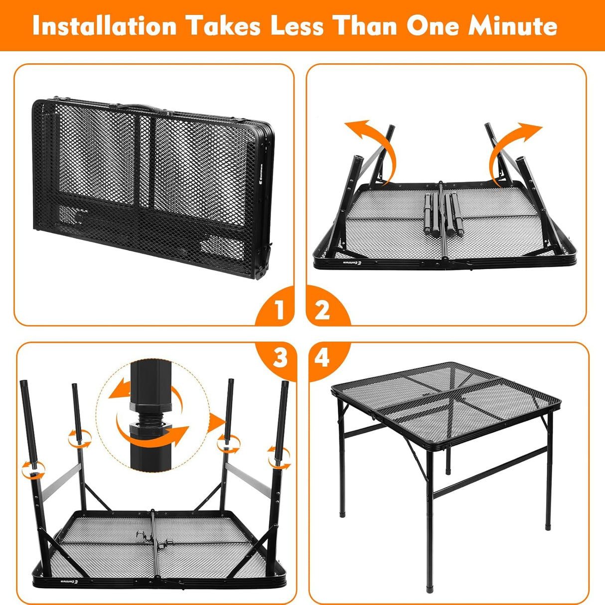 Square Folding Table, Easy for Storage, Compact and Portable Picnic Table for Grill, Outdoor Camping, Garden, Patio, Dining,