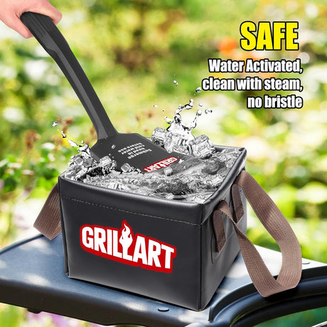 GRILLART SteamWizards Grill Brush Bristle Free, Safe BBQ Grill Brush for Outdoor Grill, Flat Top Grill Cleaner with
