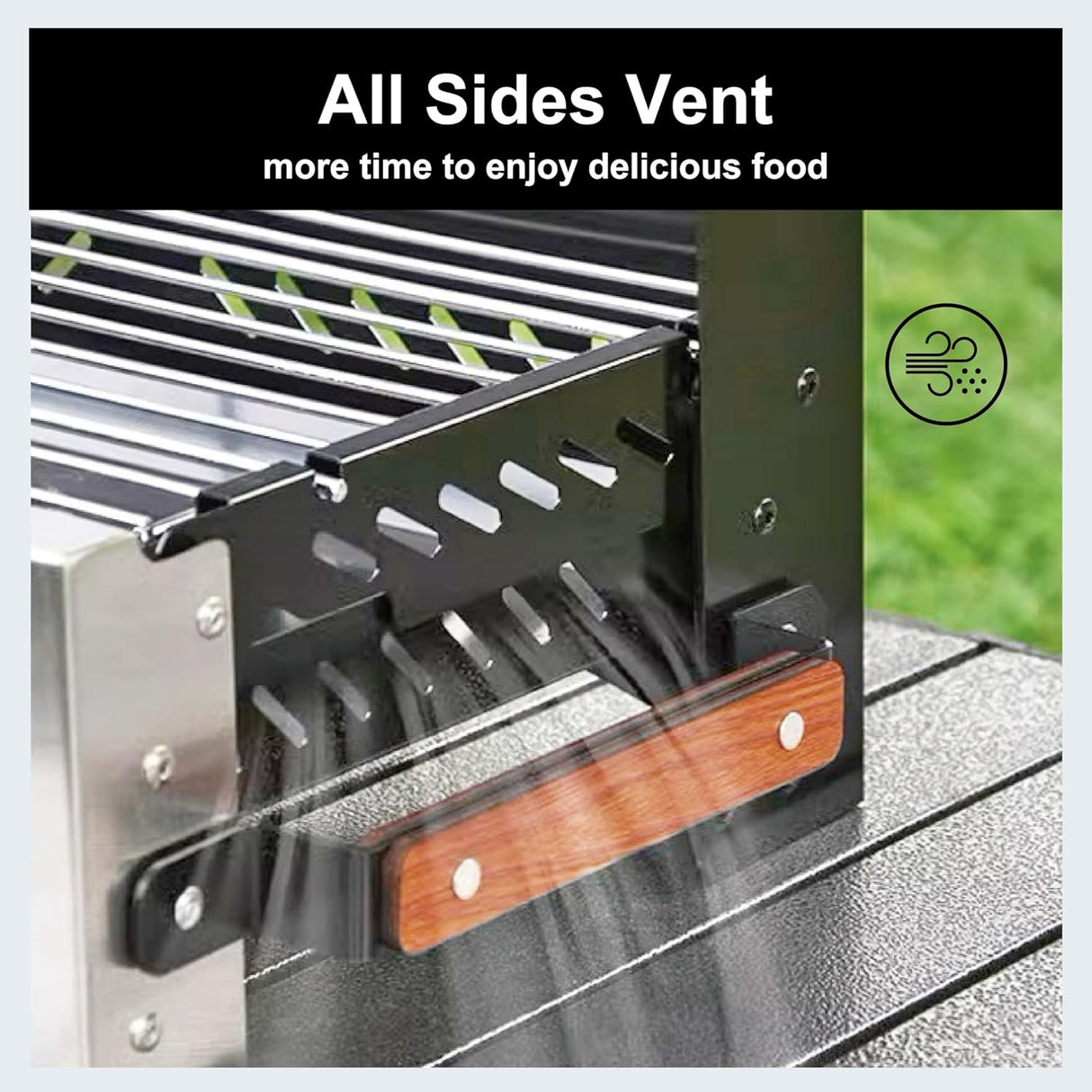 Charmline 19x13in Foldable Portable Grill Charcoal, Compact Grills for Outdoor Use, Desktop Charcoal Grill for Indoor Use,