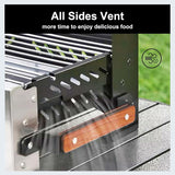 Charmline 19x13in Foldable Portable Grill Charcoal, Compact Grills for Outdoor Use, Desktop Charcoal Grill for Indoor Use,