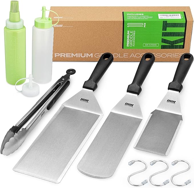 Griddle Accessories Kit for Blackstone and Camp Chef - 6 Pieces Griddle Spatula Set with 4x8 Inches Supersize Griddle