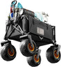 DXZ Beach Wagon Cart with Big Wheels for Sand - Folding Collapsible Wagon, Heavy Duty Wagons Carts Foldable for Beach,