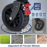 Collapsible Wagon Cart Foldable with Big Wheels Brakes, 250lbs Folding Utility Lightweight Garden Wagon, Portable Grocery