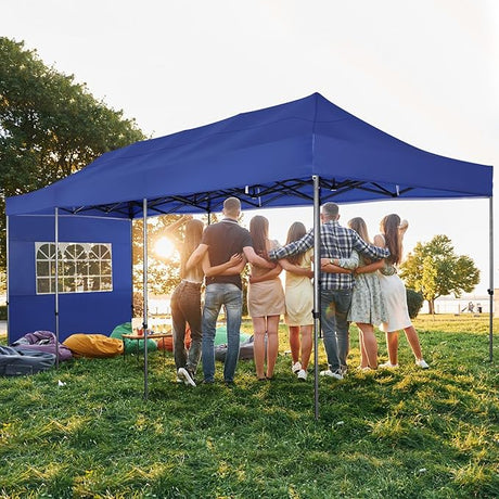 COBIZI 10x30 Pop up Canopy Heavy Duty with 8 Sidewalls, Easy Set-up Commercial Outdoor Party, 100% Waterproof Wedding Canopy