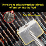 Grill Brush Bristle Free,Aramid Fiber Wavy Pad Seamless-Fit Cast Iron/Stainless-Steel Grates,BBQ Replaceable Scraper